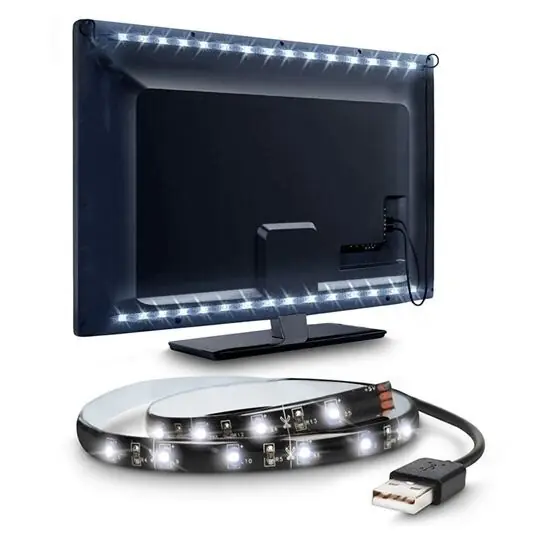 Velkoobchod SOLIGHT WM501 LED pásek pro TV, 100cm, USB, vypínač, studená bílá