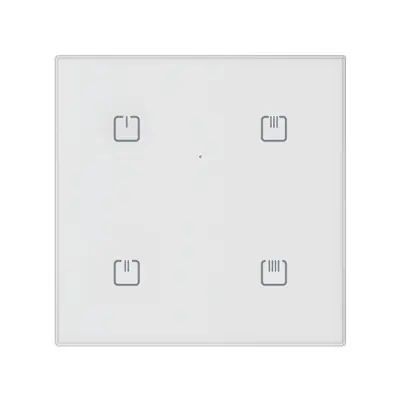 ELKO-EP 8977 RFGB-40W/MT Dotykový skleněný ovladač - 4 tlačítka, white sharp MATTER Vysoce Kvalitní