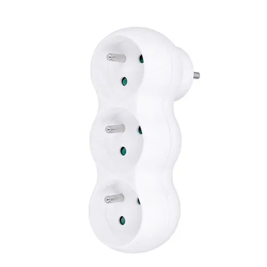 Finální Výprodej SOLIGHT P101 rozbočka s podpěrou, 3 x 10A, bílá