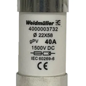 WEIDMÜLLER 4000003732 FUSE WSFL 22X58 40A 1K5V GPV Kazetová pojistka 1500 V/DC 22x58mm 40A gPV Sezónní Sleva