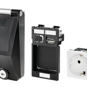 Luxusní WEIDMÜLLER 2460640000 IE-FC-SET-IPDED003-KY-M zásuvka SCHUKO + USB s uzamykatelným krytem IP65