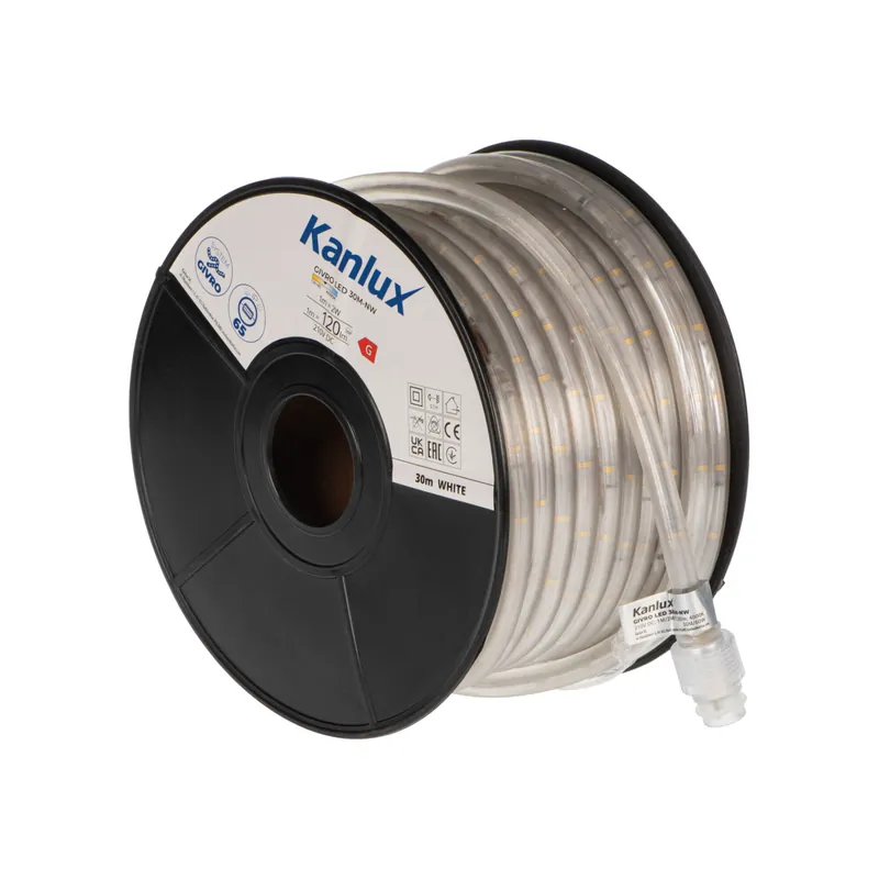 Omezená Nabídka KANLUX 38576 GIVRO LED 30M-NW Světelný had LED 1m = 120lm 1m=2W 210V/DC UV stabilní IP65 neutrální bílá (bal=30m)