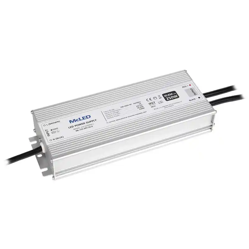 McLED ML-732.097.45.0 Napájecí zdroj 250W, DC12V/20,83A, IP67, hliníkové provedení Ihned K Objednání