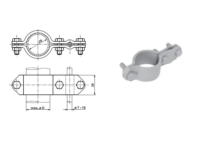 Aktuální TREMIS VN2086 / ST 6 N ( nerez ) svorka na potrubí 54 až 61mm