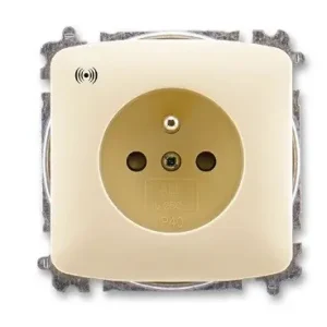 ABB 6689A-A06357 C, TANGO Zásuvka s přepěťovou ochranou, s clonkami, s akustickou signalizací poruchy (typ 6619); slonová kost Hromadná Objednávka