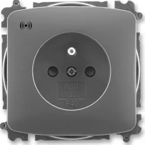 Bezpečná Platba ABB 6689A-A06357 S2, TANGO Zásuvka s přepěťovou ochranou, s clonkami, s akustickou signalizací poruchy (typ 6619); kouřová šedá
