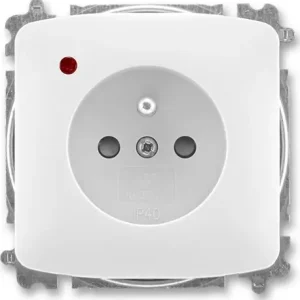 Rychlé Dodání ABB 6699A-A06357 B, TANGO Zásuvka s přepěťovou ochranou, s clonkami, s optickou signalizací poruchy (typ 6619); bílá