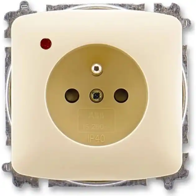 ABB 6699A-A06357 C, TANGO Zásuvka s přepěťovou ochranou, s clonkami, s optickou signalizací poruchy (typ 6619); slonová kost Značkový