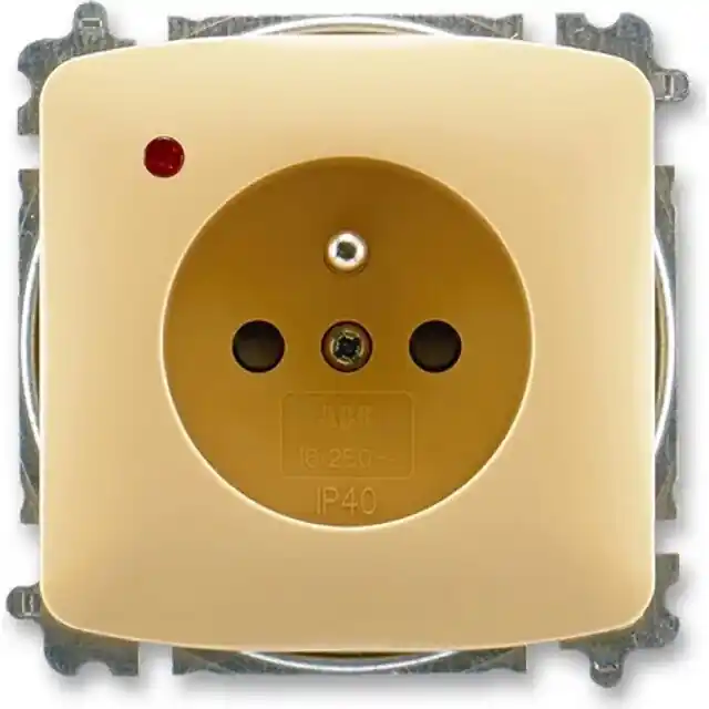 Hromadná Objednávka ABB 6699A-A06357 D, TANGO Zásuvka s přepěťovou ochranou, s clonkami, s optickou signalizací poruchy (typ 6619); béžová