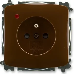 ABB 6699A-A06357 H, TANGO Zásuvka s přepěťovou ochranou, s clonkami, s optickou signalizací poruchy (typ 6619); hnědá Top Prodej