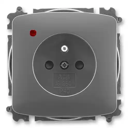 Zlevněný ABB 6699A-A06357 S2, TANGO Zásuvka s přepěťovou ochranou, s clonkami, s optickou signalizací poruchy (typ 6619); kouřová šedá