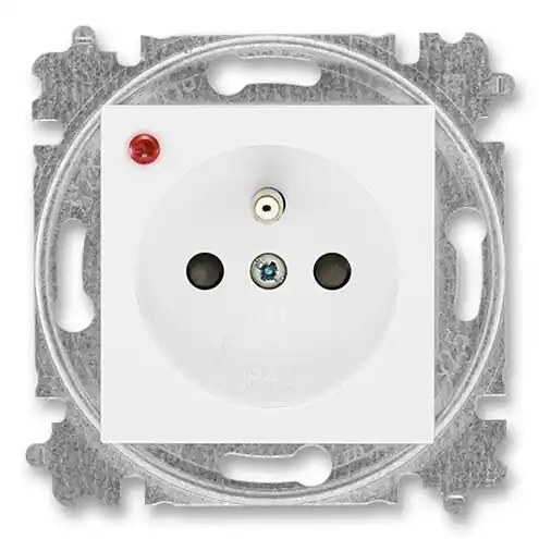 Kup Teď ABB 6699H-A06357 01, LEVIT Zásuvka s přepěťovou ochranou, s clonkami, s optickou signalizací poruchy (typ 6619); bílá / ledová bílá