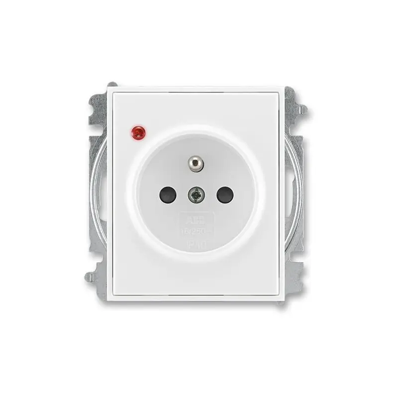 ABB 6699E-A06357 03, ELEMENT Zásuvka s přepěťovou ochranou, s clonkami, s optickou signalizací poruchy (typ 6619); bílá / bílá Velkoobchod
