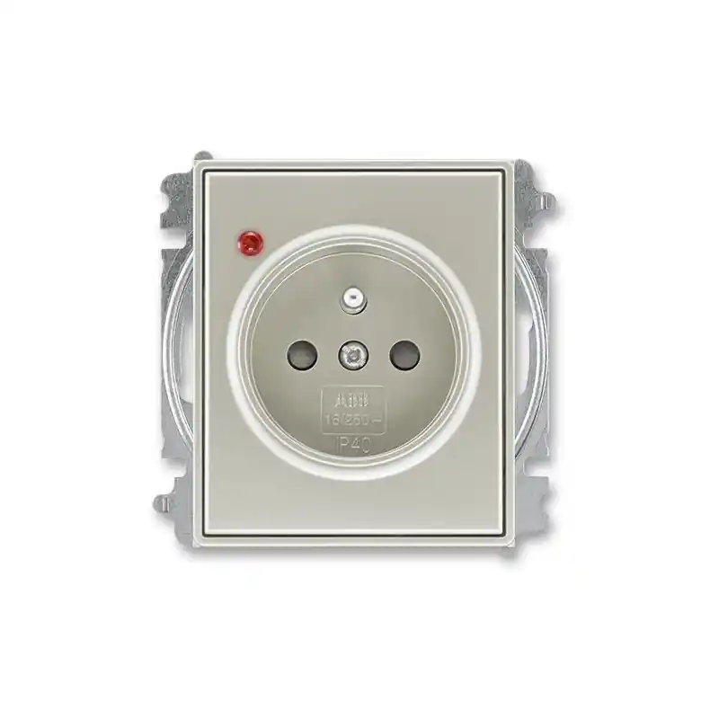 Top Prodej ABB 6699E-A06357 32, TIME Zásuvka s přepěťovou ochranou, s clonkami, s optickou signalizací poruchy (typ 6619); starostříbrná