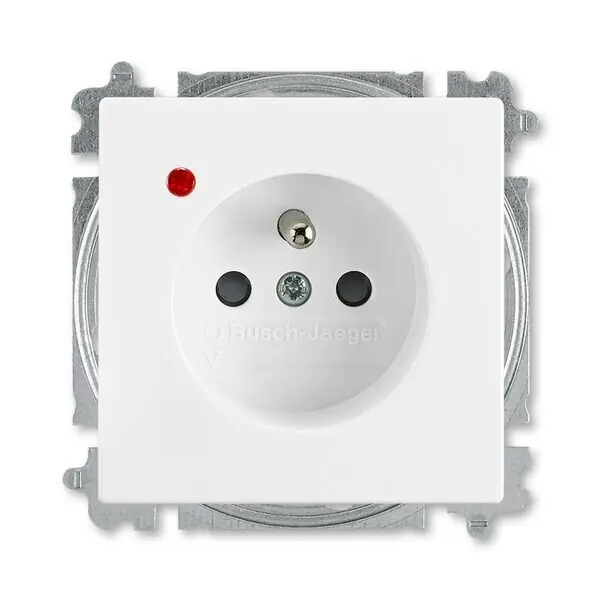 ABB 6699B-A0635784, FUTURE Zásuvka s přepěťovou ochranou, s clonkami, s optickou signalizací poruchy (typ 6619); studio bílá Garance Vrácení Peněz