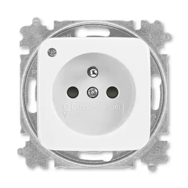 Novinka ABB 6689B-A06357 B Zásuvka jednonásobná s clonkami, se signalizací provozního stavu (typ 6619); alpská bílá