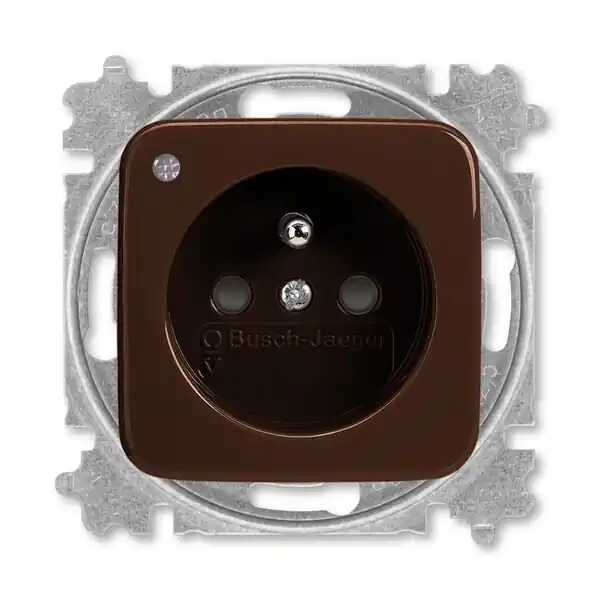 ABB 6689B-A06357 H Zásuvka jednonásobná s clonkami, se signalizací provozního stavu (typ 6619); hnědá Prémiový