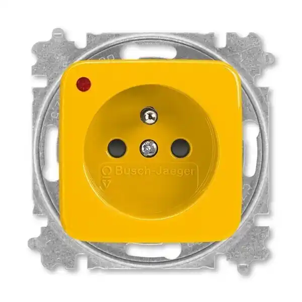 ABB 6699B-A06357 Y Zásuvka s přepěťovou ochranou, s clonkami, s optickou signalizací poruchy (typ 6619); žlutá Značkový