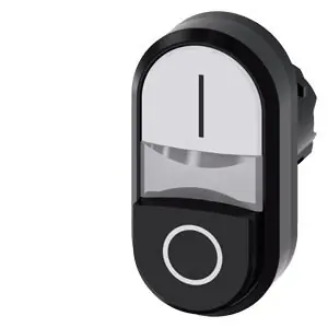 Ruční Výroba SIEMENS 3SU1001-3BB61-0AK0 prosvětlené dvojité tlačítko, 22mm, černá/bílá se symbolem I-O