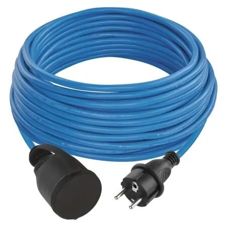 Celosvětová Doprava EMOS P01410W Počasí odolný prodlužovací kabel 10m PVC 1x zásuvka 230V/AC 1,5 mm2 modrý