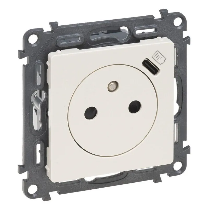 Omezená Nabídka LEGRAND 753236 Valena LIFE, zásuvka 2P+T/USB-C nabíjením, béžová