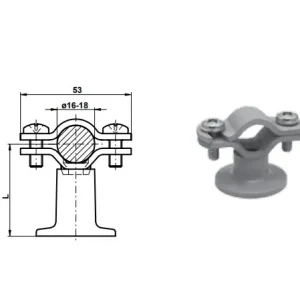 Speciální Cena TREMIS V1121 DJDe 30b ( FeZn+plast ) držák jímače a trubky-bílá