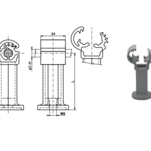 TREMIS VS255 PV 1p-55a ( plast ) podpěra vedení do zdiva-antracitová Velkoobchod