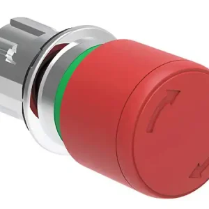 Cenový Hit LOVATO LPSB6634 Tlačítkový ovladač s hřibovým knoflíkem, kovové, Ø22mm, uvolnit otočením, červený ovladač  Ø30mm pro bezp. STOP IS0 13850