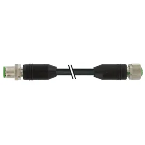 MURR 7000-48041-7171500 Kabel M12 M přímý / M12 F přímý - 8pin PUR, černý, stíněný, UL/CSA, délka 15,0m Novinka