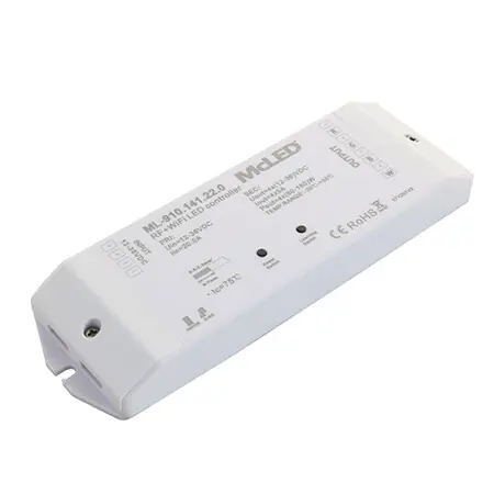 Moderní McLED ML-910.141.22.0 RF a Wifi přijímač - řízení jasu, CCT, RGBW, 4 kanály, 4x 5A, 12-36V