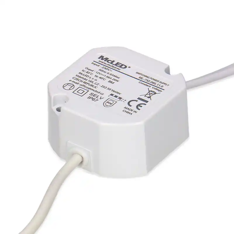 McLED ML-732.095.11.0 Napájecí zdroj 12V/DC 1,67A 20W IP67, do elektroinstalační krabice Must-Have