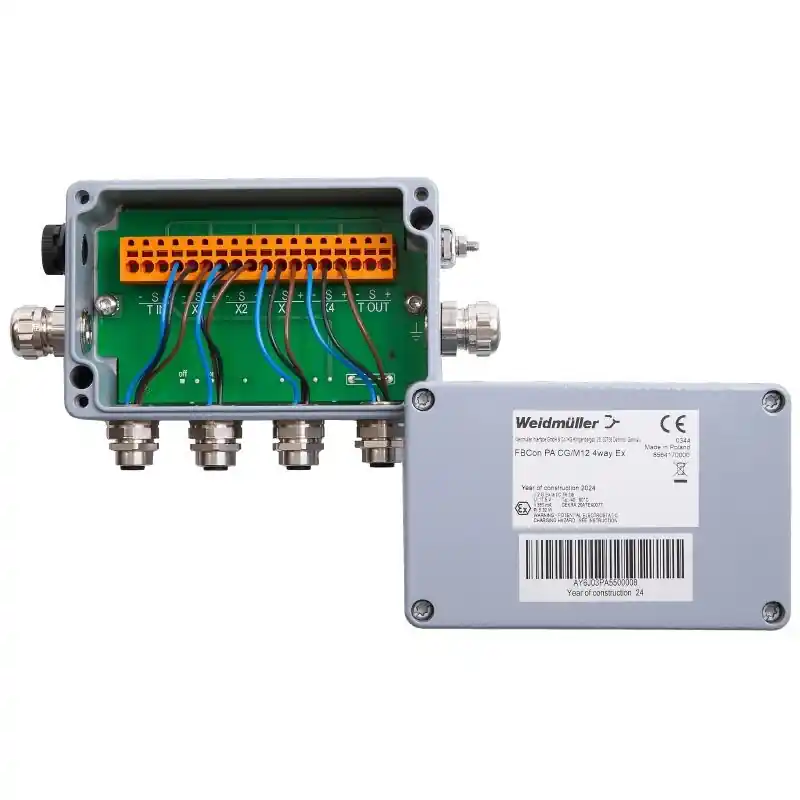 WEIDMÜLLER 8564170000 FBCON PA CG/M12 4WAY EX Standardní rozvaděč pro aplikace ve výbušném prostředí EEx, 4-cestný, IP66 Nová Kolekce