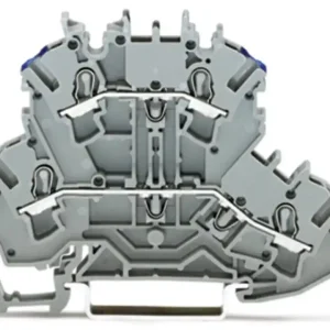 Luxusní WAGO 2002-2203 Dvojúrovňová svorka pruchozí / pruchozí L/N bez držáku popisu, Ex e II, bezšroubová, šedá