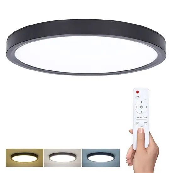SOLIGHT WO8018 Estela Black LED svítidlo 36W, 2700lm, 30cm, CCT, stmívatelné, ovladač, IP20 černá Jen Po Omezenou Doba