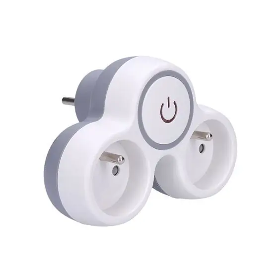 Dokud Zásoby Vydrží SOLIGHT P105 rozbočka, 2x 10A, bílá-šedá, vypínač