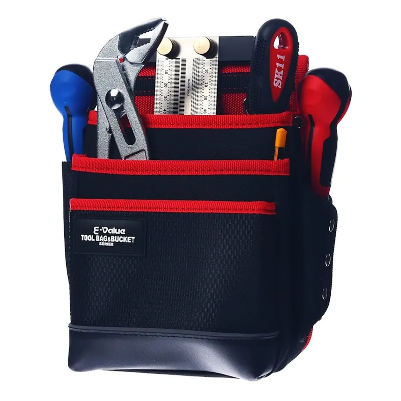 Bederní brašna na nářadí se 3 úrovněmi - červená E-VALUE - EDK-2D RD Hromadná Objednávka