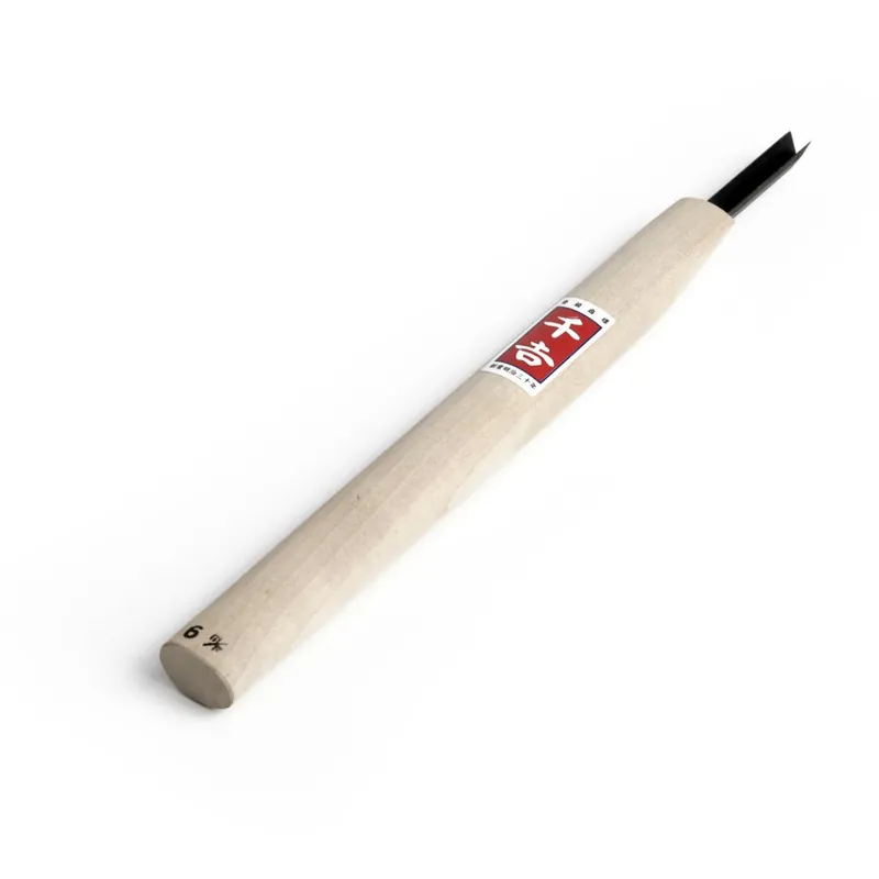 Japonské řezbářské mini-dláto SENKICHI s V čepelí - 6 mm Značkový