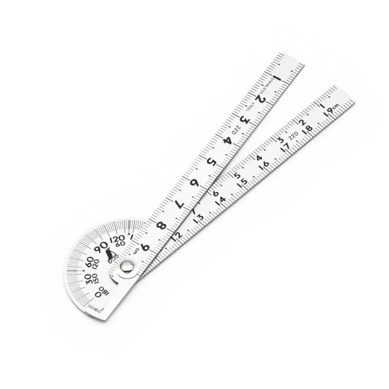 Aktuální Japonský nerezový úhloměr SHINWA 180° s metrickou stupnicí - 200 mm