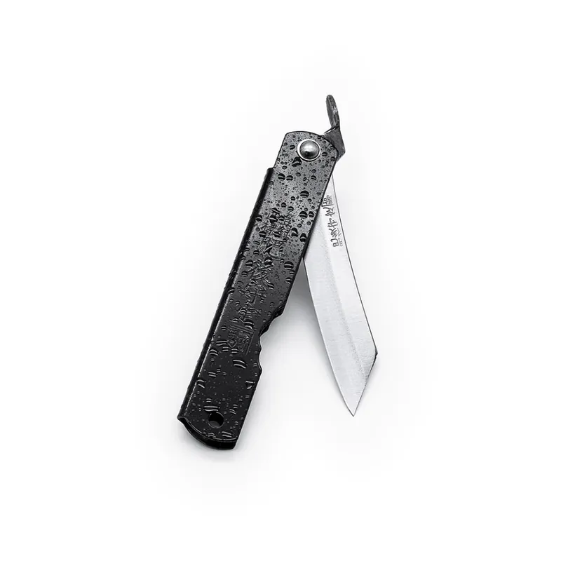 Japonský zavírací nůž NAGAO KANEKOMA Higonokami Warikomi z modré oceli Yasuki Aogami - 75 mm - černá rukojeť Značkový