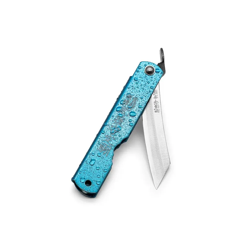 Víkendová Akce Japonský zavírací nůž NAGAO KANEKOMA Higonokami Warikomi z modré oceli Yasuki Aogami - 75 mm - modrá rukojeť