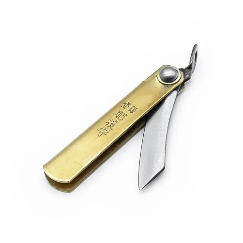 Japonský zavírací nůž NAGAO KANEKOMA Higonokami Warikomi z uhlíkové oceli SK5 - 35 mm - hnědé pouzdro Pouze Dnes