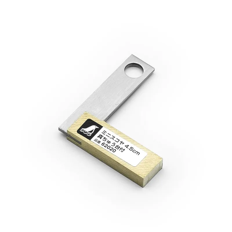 Ruční Výroba Nerezový mini úhelník SHINWA s robustní mosaznou základnou - 45 mm