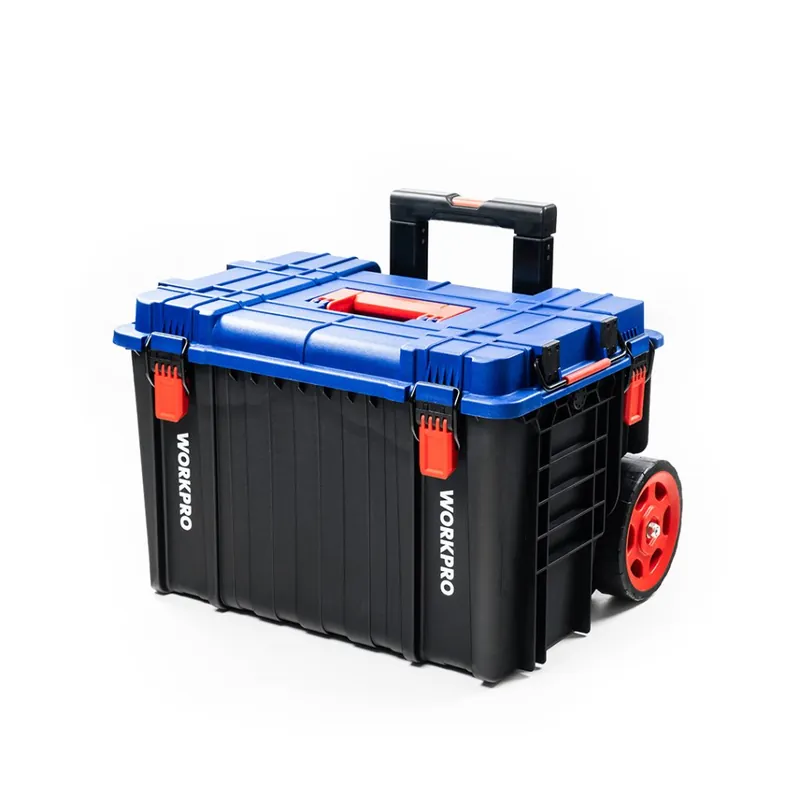 Pojízdný plastový box na nářadí WORKPRO Stackable - stohovatelný Must-Have