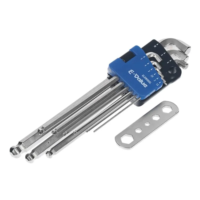 Sada dlouhých imbusových klíčů s bondhus koncem a pomocnou rukojetí E-VALUE - 9 ks Ihned K Objednání