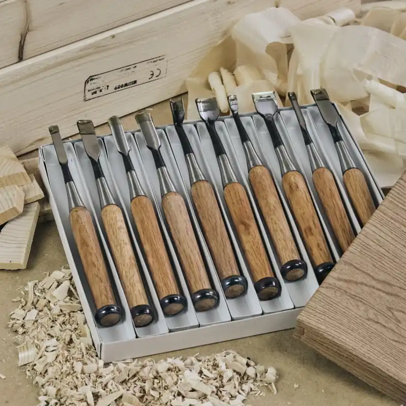 Značkový Sada japonských ručně-vyráběných řezbářských dlát MUJIRUSHI - 10 kusů